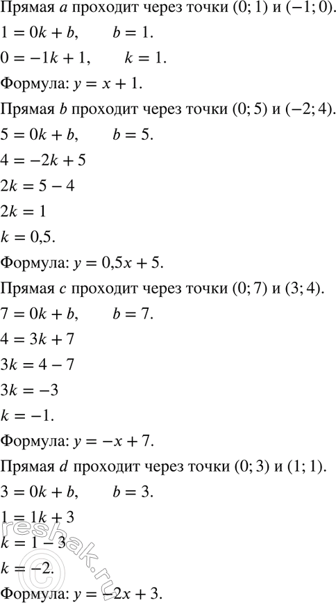 Изображение 403. На рисунке 43 изображены прямые а, b, с и d. Какой формулой задана каждая из...