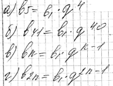 Изображение 17.9. Выразите указанные члены геометрической прогрессии (bn) через b1 и q:а) b5;б) b41;в) bk;г) b2n....