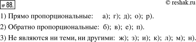 Изображение 88. Какие из следующих пар величин являются:1) прямо пропорциональными;2) обратно пропорциональными;3) не являются ни теми, ни другими;а) количество купленного...